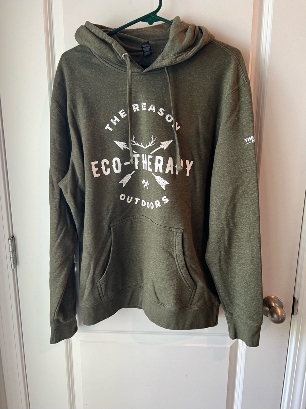 Nine Line Eco-Therapy Outdoors Men's Olive Green Hoodie. Large